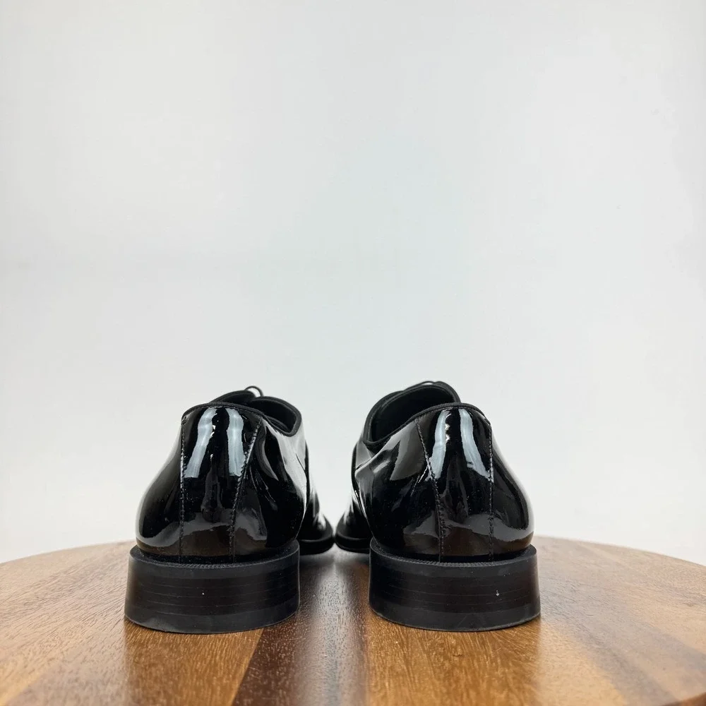 Mens Boss Derrek Black Patent Leather Formal Comfort Oxford Shoes Size 9.5 M GUC
